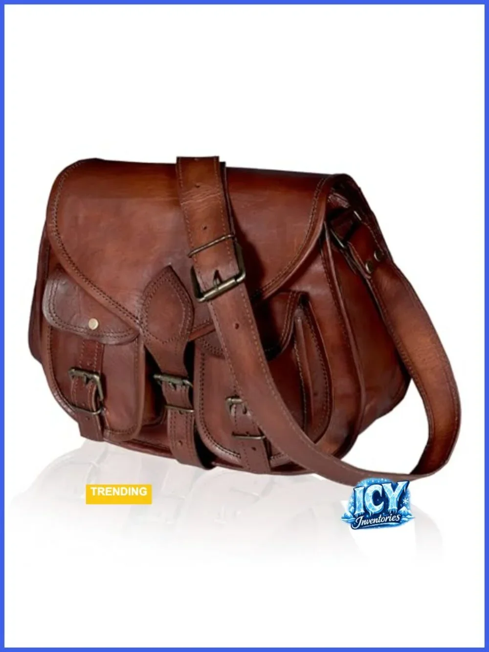 Genuine Leather Crossbody Satchel Purse 14